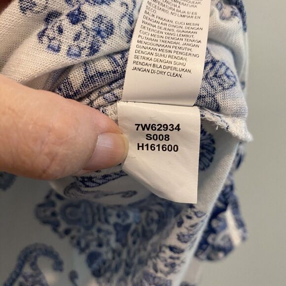 Lucky Brand Tunic Small Blue‎ Festival Western Boho Prairie Embroidered Lace - Picture 12 of 12